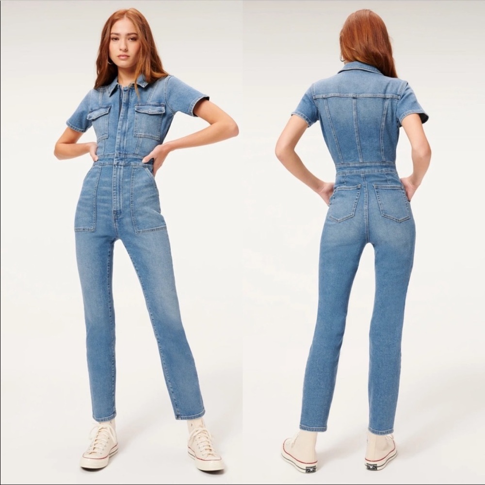 NWT Good American Denim Jumpsuit ‘Fit For Success’ size 0